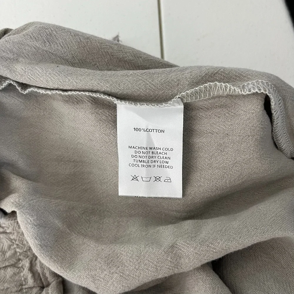Ouku‎ Pants Men's Size L Gray Cotton Straight Leg 100% Cotton Relaxed New NWT